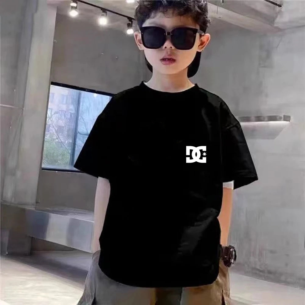 Ropa con letras para niños, camiseta de manga corta + pantalones cortos, ropa de verano fresca y encantadora, conjunto deportivo informal para niños y niñas de 3 a 12 años