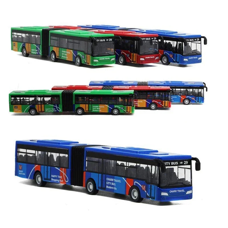 Modelo de autobús urbano de aleación 1:64, vehículos City Express Bus, autobuses dobles, vehículos fundidos a presión, juguetes, coche divertido extraíble, regalos para niños