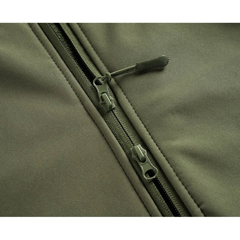 Chaqueta táctica de concha suave de piel de tiburón para hombre, abrigo con capucha de lana impermeable, ropa de caza, chaqueta de camuflaje para exteriores, invierno