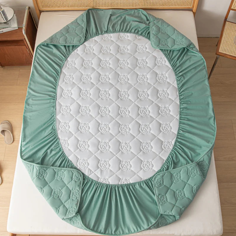 Funda protectora de colchón 100% impermeable, sábana bajera de algodón hipoalergénica, transpirable, suave, funda para almohadilla de cama de tela de aire 3D