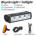 NEWBOLER-luz frontal para bicicleta, 4/15LED, 4000mAh, resistente al agua, linterna con carga USB, accesorios para lámpara de ciclismo de montaña y carretera