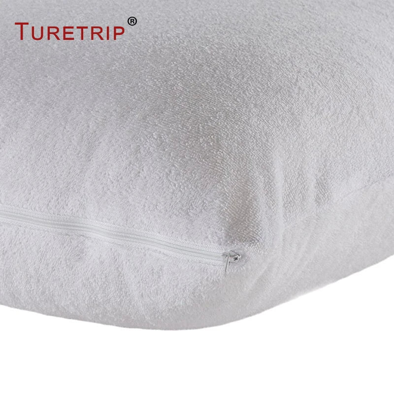 Funda de almohada impermeable, tela de felpa de algodón, Protector de almohada con cremallera, a prueba de insectos y hipoalergénico, 50x70cm, 1 ud.