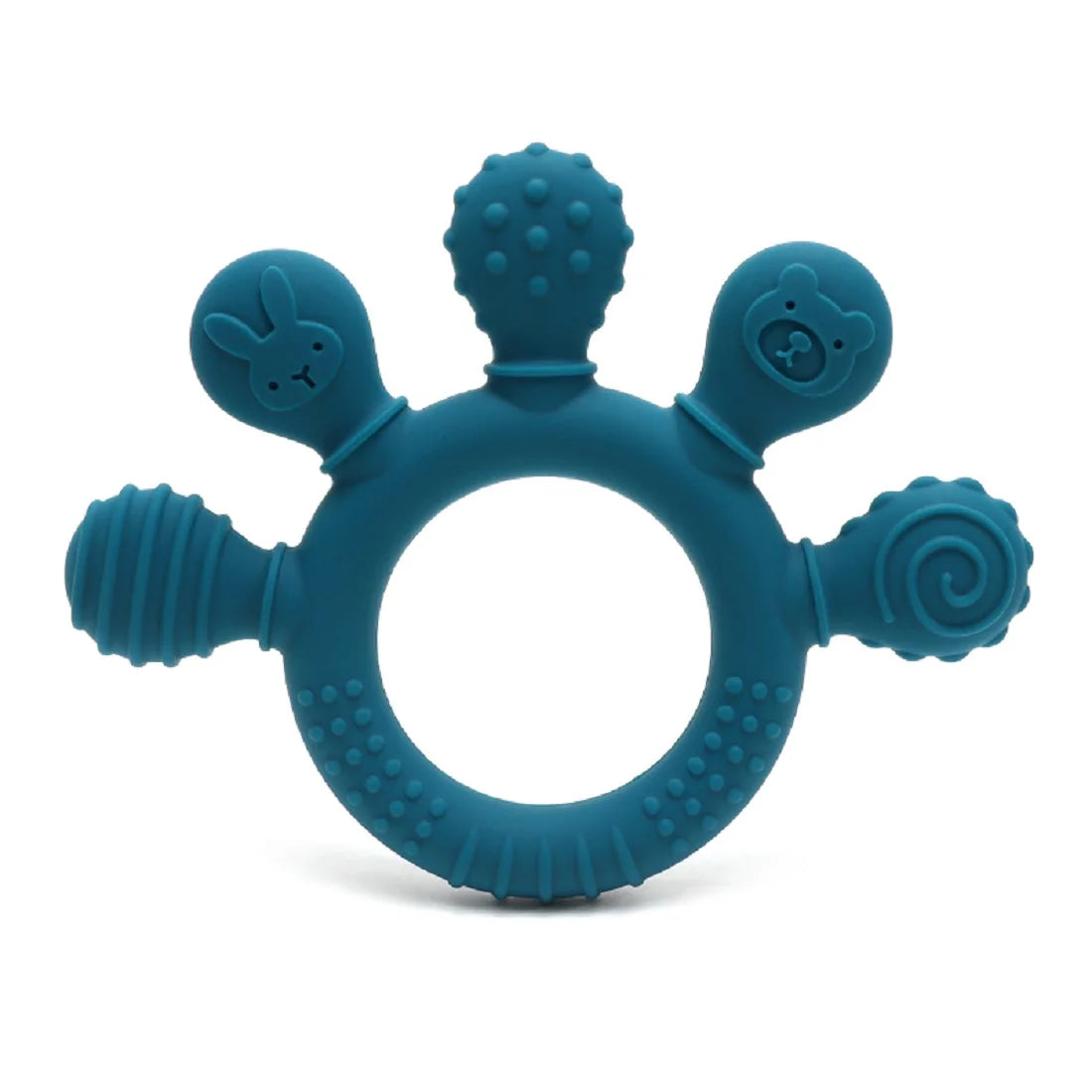 Erduo-mordedor de silicona para bebé, juguetes para la dentición y la ansiedad, 0 a 12 meses, cuentas para masticar, chupete sensorial para aliviar las encías