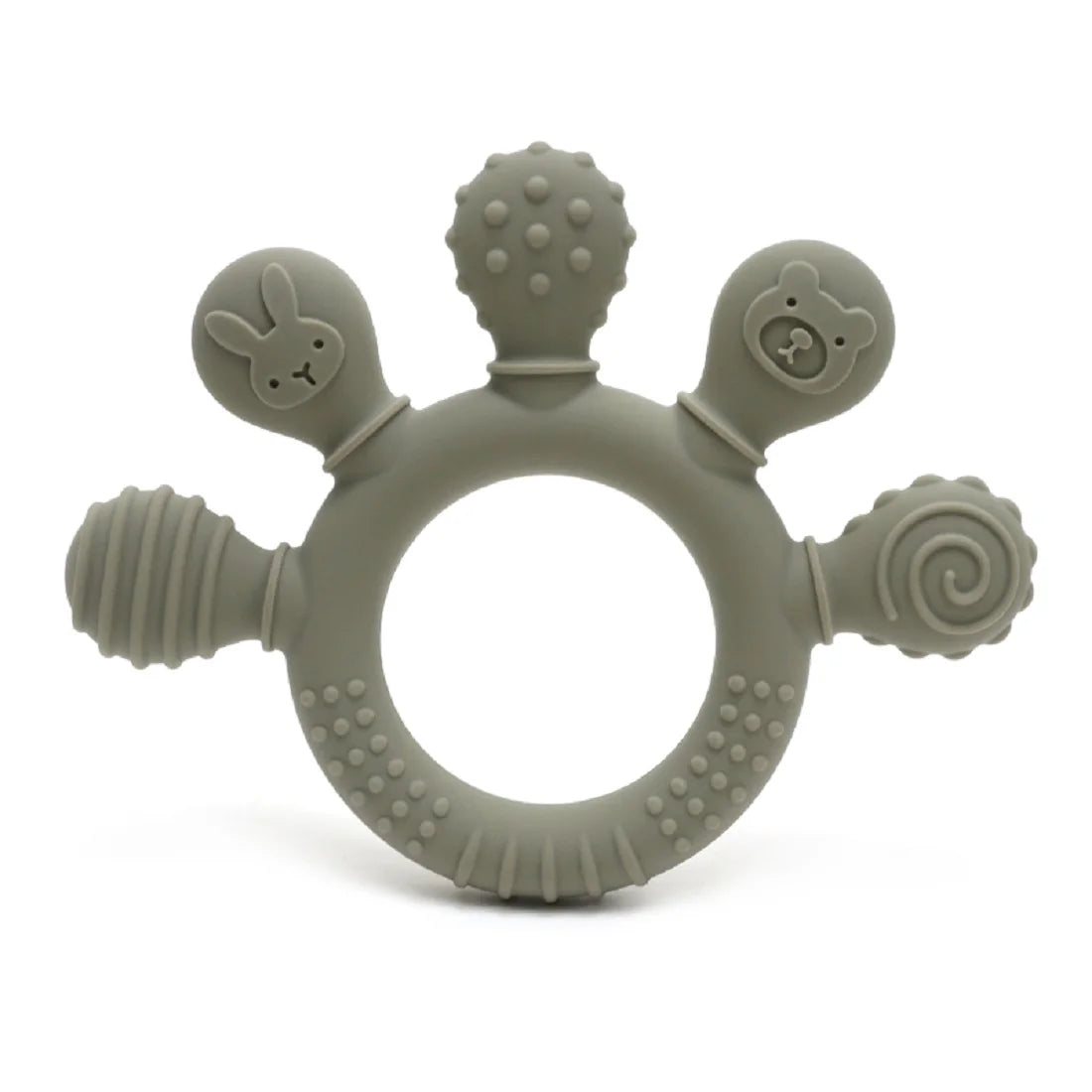 Erduo-mordedor de silicona para bebé, juguetes para la dentición y la ansiedad, 0 a 12 meses, cuentas para masticar, chupete sensorial para aliviar las encías