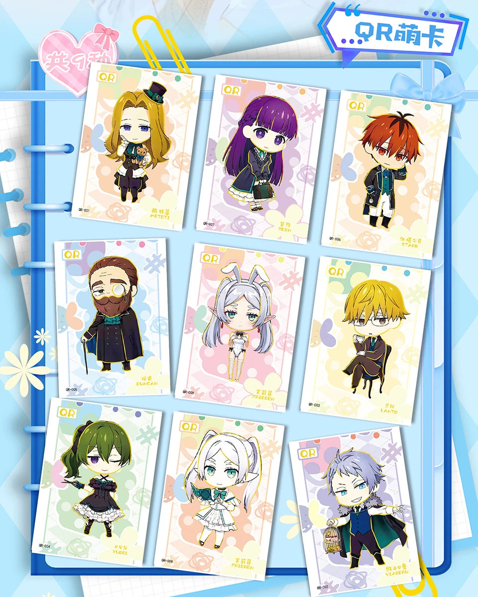 Frieren: Tarjeta de colección de Anime Beyond Journey's End, hermosa y exquisita tarjetas de personajes de raíz de billete láser, juguetes de mesa familiares