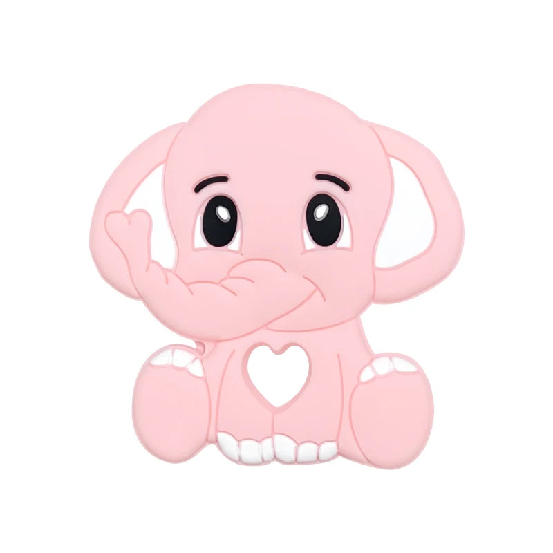 1pca-mordedor de silicona con forma de elefante para bebé, cuentas para roedores, juguetes para la dentición, productos masticables con forma de Animal para bebé, regalo de lactancia