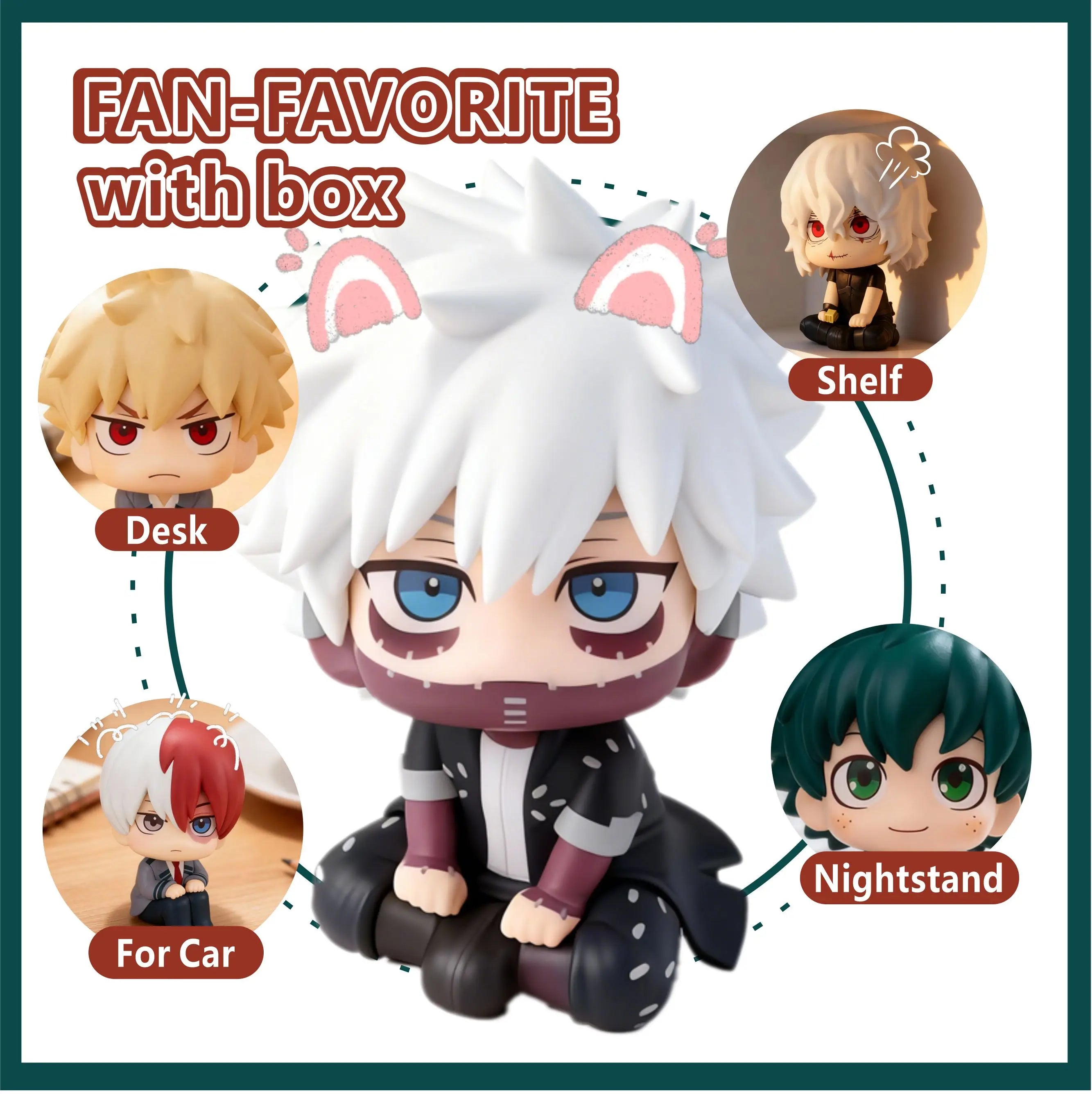 Nuevo My Hero Academia (MHA): Tomura Shigaraki / Izuku Midoriya / Katsuki Bakugo Linda figura de PVC Chibi |   Modelo de juguete coleccionable