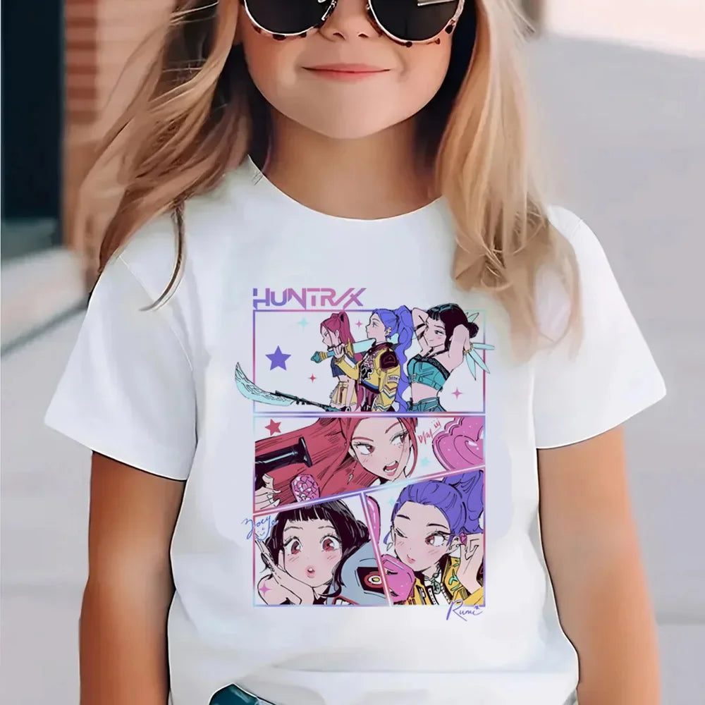 Camiseta Kpop Demon Hunters para niños, camiseta de manga corta para mujer, camiseta Saja para niños, camiseta Kpop Demon Hunters, ropa familiar para niños y niñas