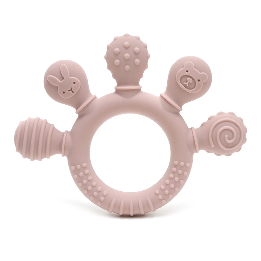 Erduo-mordedor de silicona para bebé, juguetes para la dentición y la ansiedad, 0 a 12 meses, cuentas para masticar, chupete sensorial para aliviar las encías