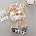 Conjunto de ropa de bebé de 2 uds., trajes infantiles para niños, ropa para niños, traje de moda para bebé, conjunto de ropa informal de verano, pantalones cortos superiores