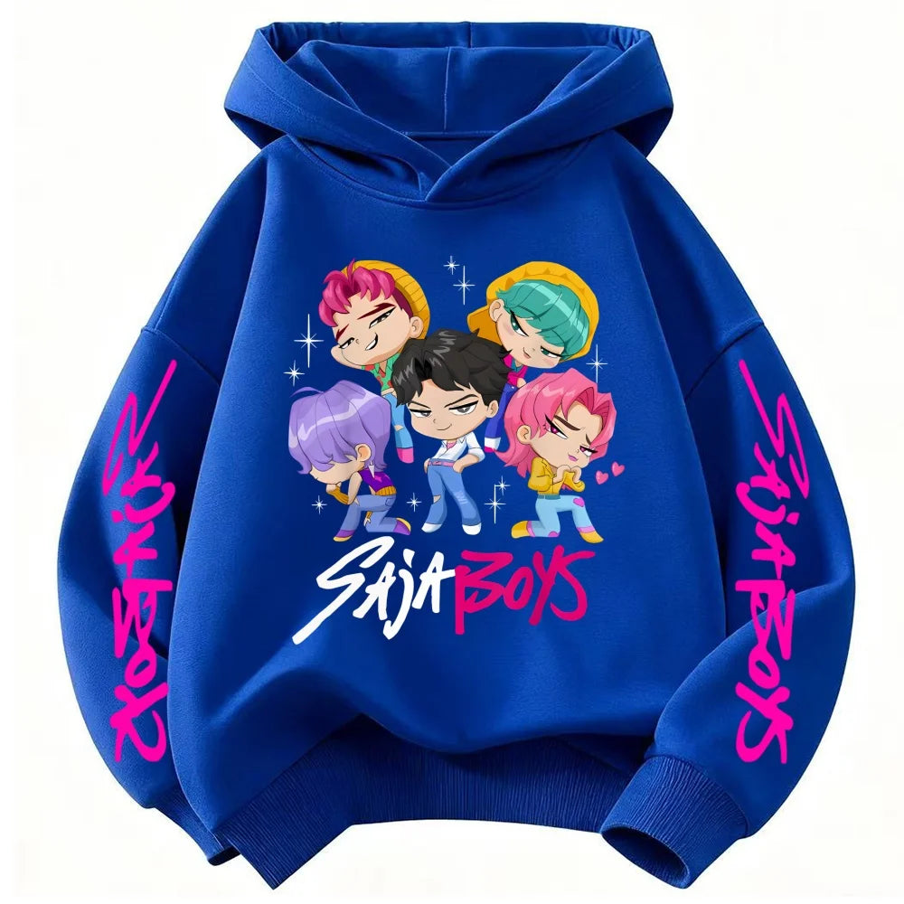 Gran Oferta 2026, Sudadera con Capucha KPop Devil Hunter para Niños y Niñas, Estampado Moderno, Deportiva, Cálida para Otoño/Invierno