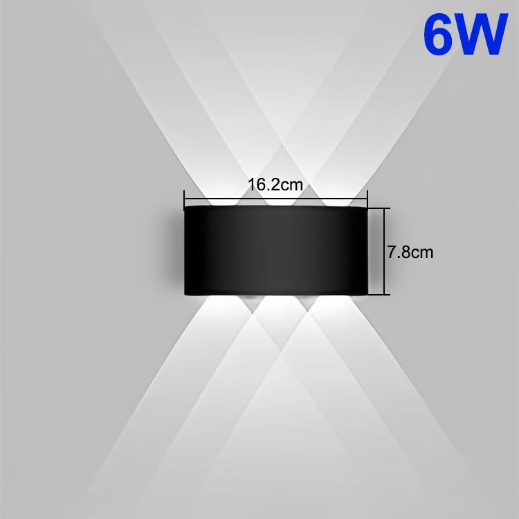 Lámpara de pared LED arriba y abajo, luz de pared Interior impermeable para dormitorio, sala de estar, pasillo, iluminación interior y exterior