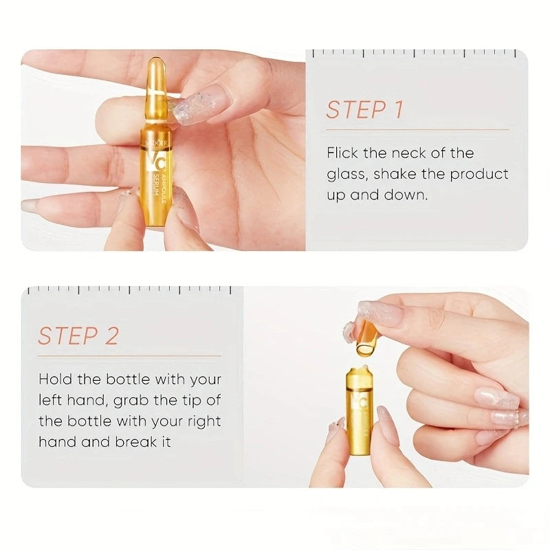 Suero de Vitamina C, Cada Caja Contiene 2 ml x 7 Ampollas, Satisface las Necesidades del Cuidado Facial Durante una Semana, Hecho con Ingredientes Suaves, Envasado Individualmente, Fácil de Usar, Seguro e Higiénico, Apto pa