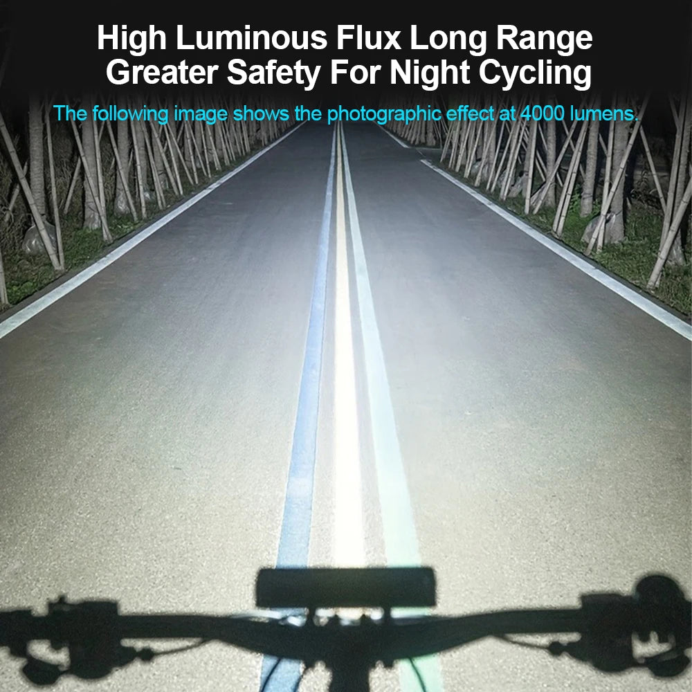 NEWBOLER-luz frontal para bicicleta, 4/15LED, 4000mAh, resistente al agua, linterna con carga USB, accesorios para lámpara de ciclismo de montaña y carretera