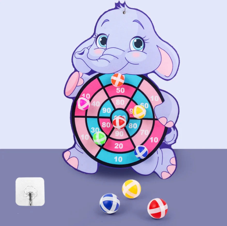 Juguetes Montessori para niños de 2 a 4 años, tablero de dardos de animales de dibujos animados, bola adhesiva, juguetes educativos interactivos familiares para bebés