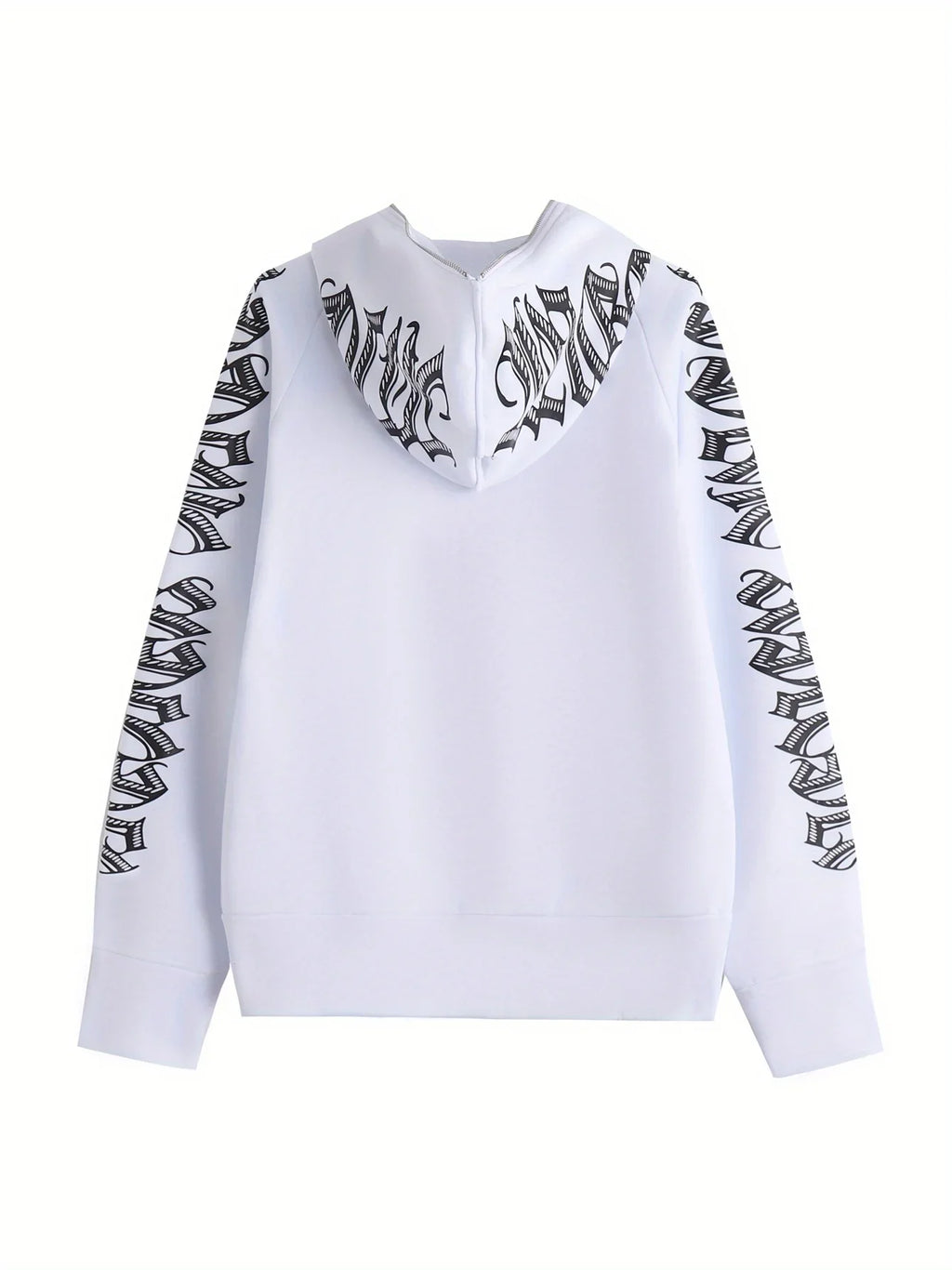 Sudaderas con capucha y cremallera de manga larga con estampado de letras, sudadera punk gótica Cyber Y2K, ropa de mujer