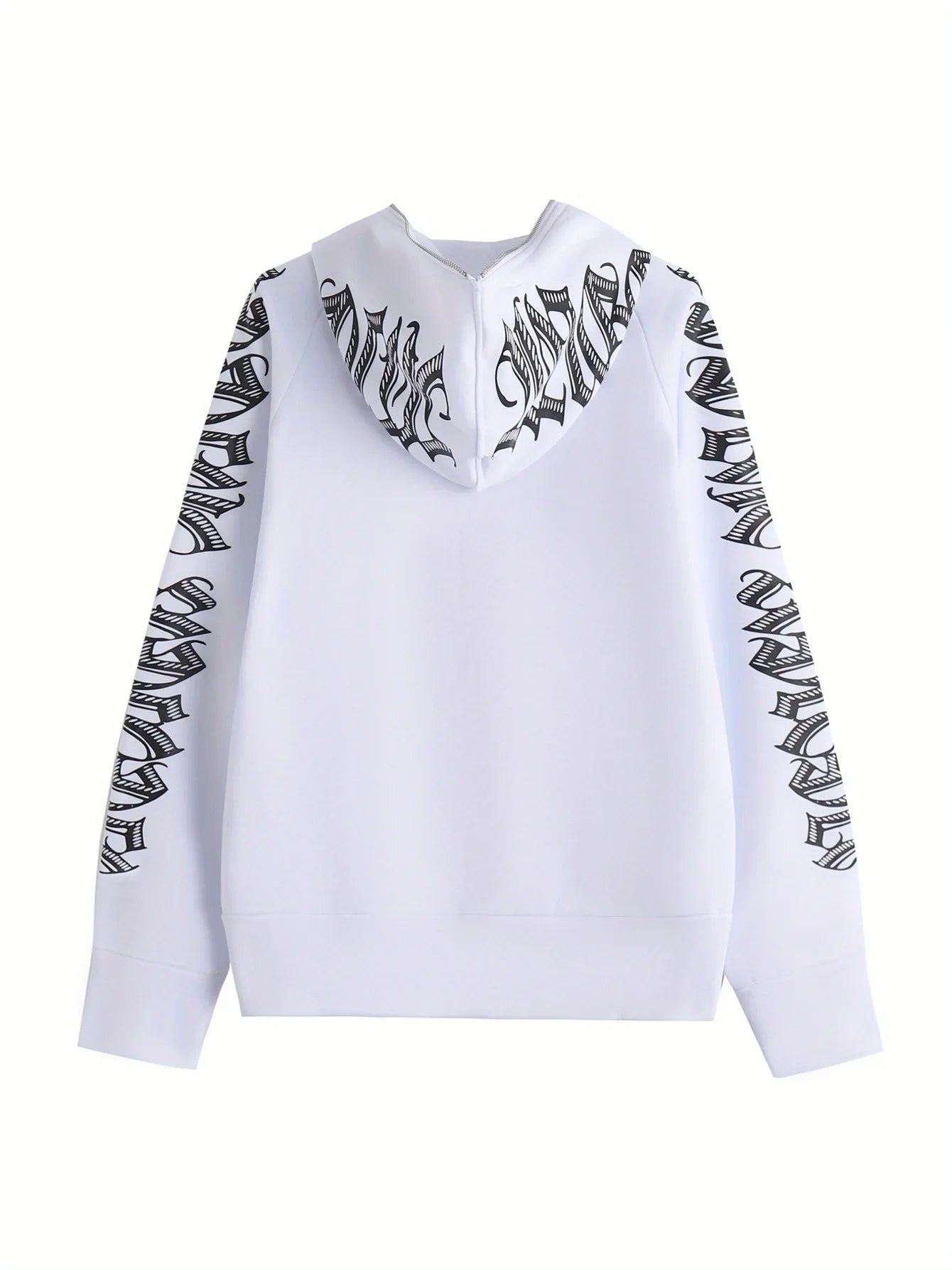 Sudaderas con capucha y cremallera de manga larga con estampado de letras, sudadera punk gótica Cyber Y2K, ropa de mujer