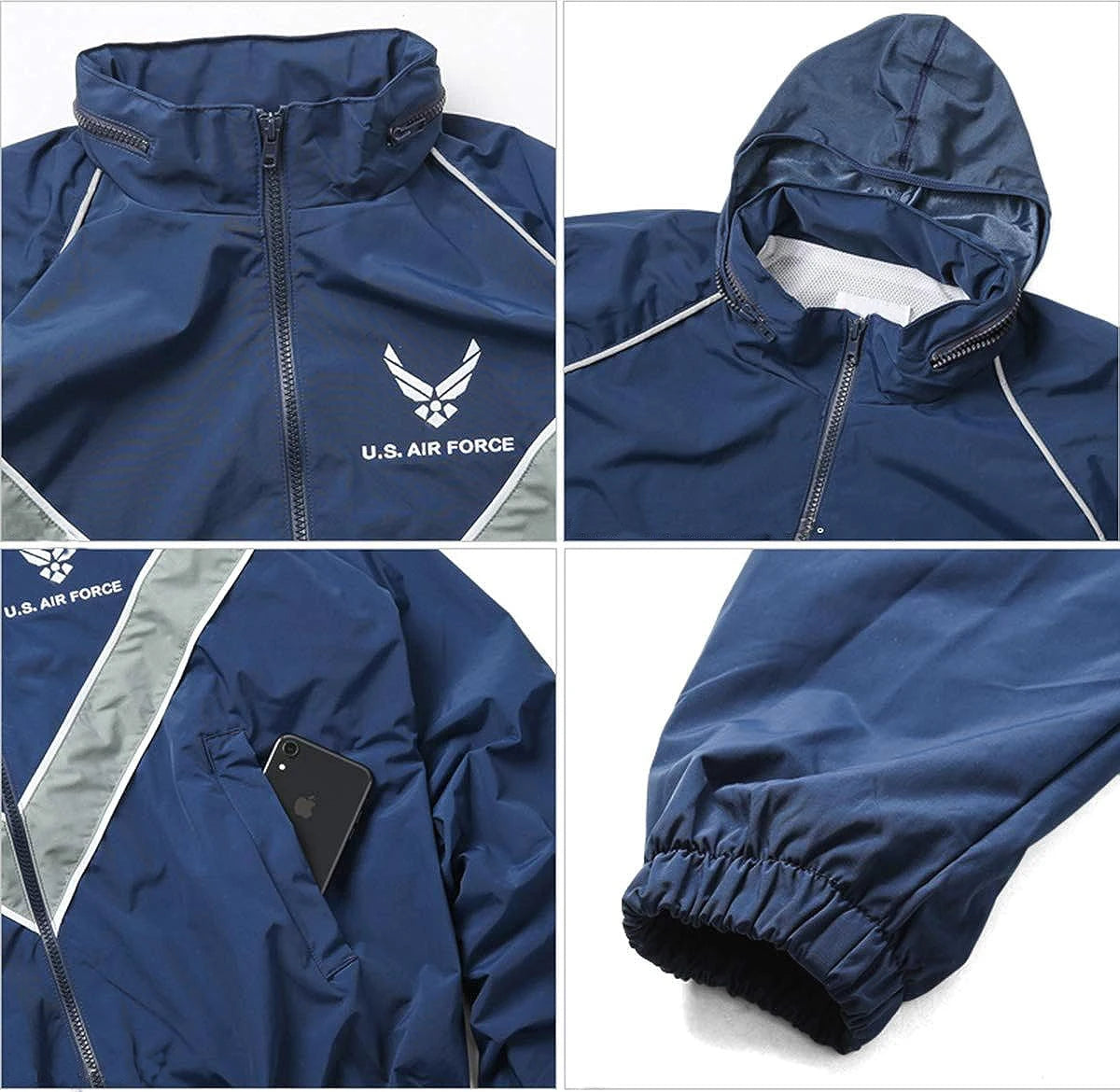 USAF-Chaqueta de Fitness para correr, uniforme de entrenamiento, impermeable, cortavientos, US Air Force, IPTU, PT