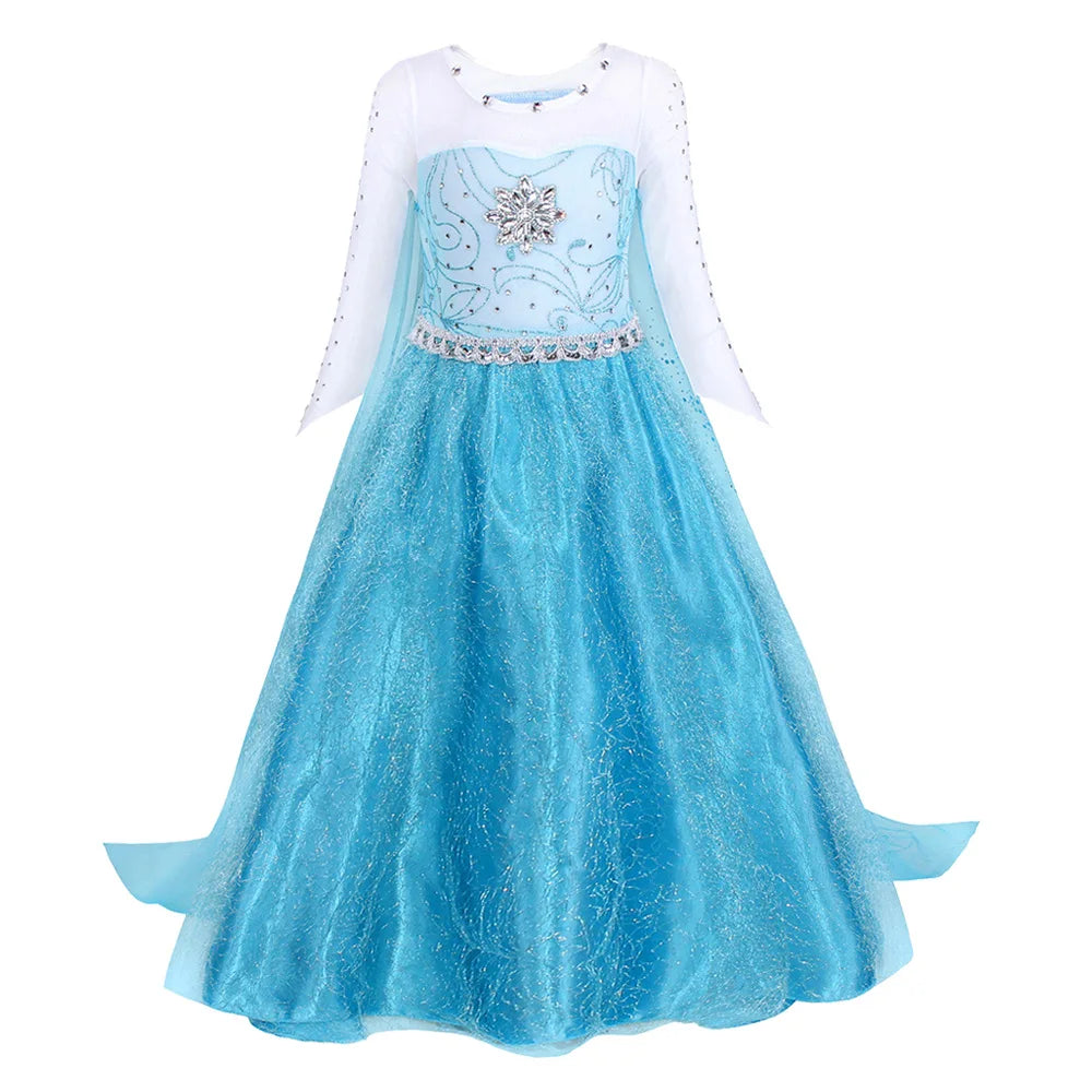 Vestido de Elsa Frozen 2026 para Niña, Disfraz de Princesa para Halloween, Fiesta de Disfraces, Disfraz de Reina de las Nieves para Niños, Vestido Infantil