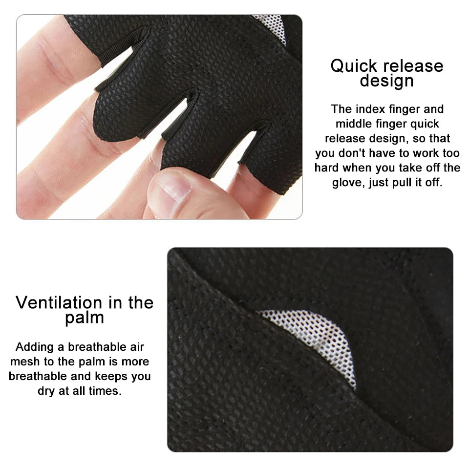 Guantes de ciclismo para hombre y mujer, guantes de verano para deportes al aire libre, pesca, antideslizantes, transpirables, medio dedo, para Fitness, MTB, Unisex
