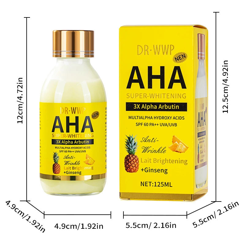 Esencia de 125 ml con Arbutina/Cúrcuma/Vitamina C para una Piel Radiante, Hidratante y Reafirmante, Esencia Líquida con AHA/Papaya/Glutatión/Ácido Kójico