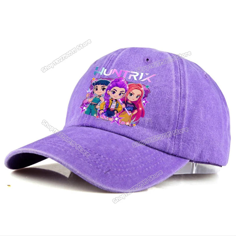 Gorras de Béisbol Retro Lavadas KPop Demon Hunters para Mujer y Niña, Gorras Snapback, Sombreros para el Sol, Gorra con Visera para Viajes al Aire Libre, Gorra Hip Hop Dad Hat