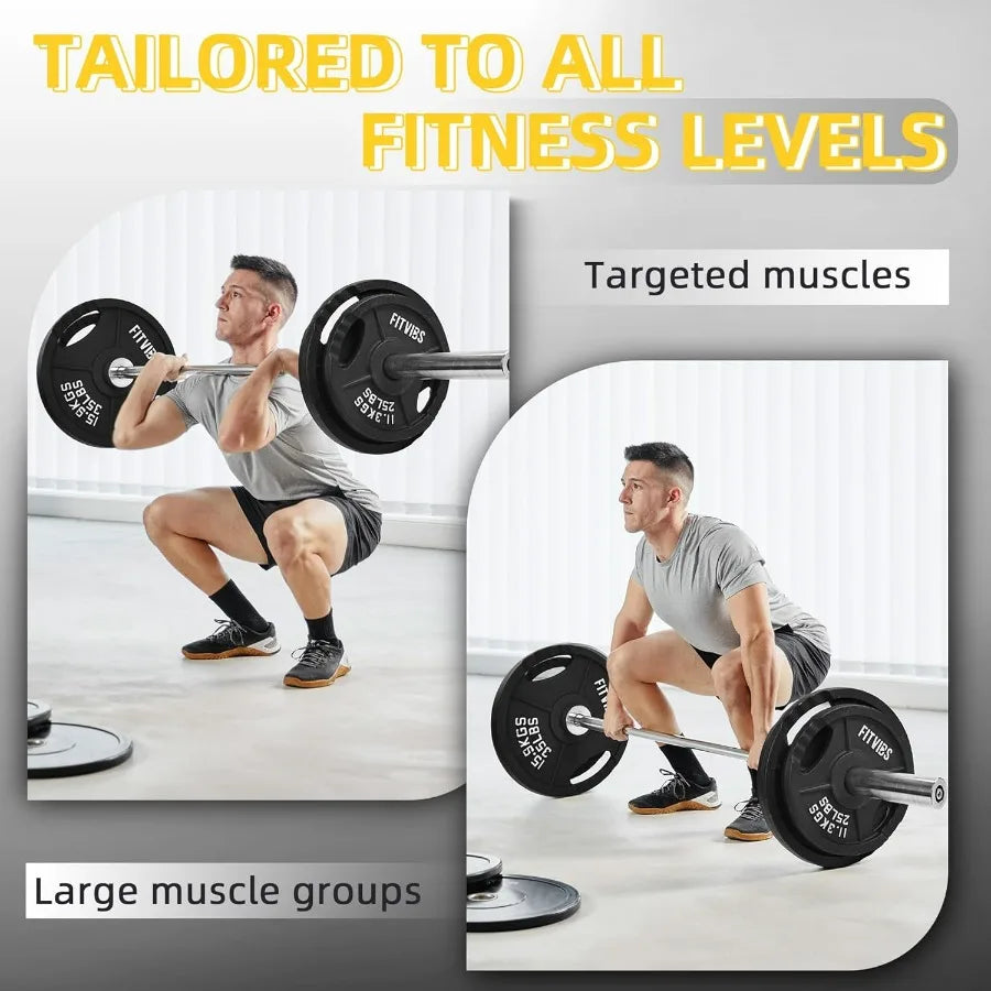 Placa de peso Fitvids de hierro fundido de 2 pulgadas para entrenamiento de fuerza y levantamiento de pesas en varios tamaños, equipo de gimnasio duradero para