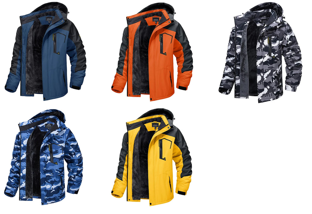 TACVASEN, chaquetas de montaña con forro polar, chaquetas de senderismo para hombre, abrigos con capucha extraíbles para exteriores, Parka de esquí y Snowboard, prendas de vestir de invierno