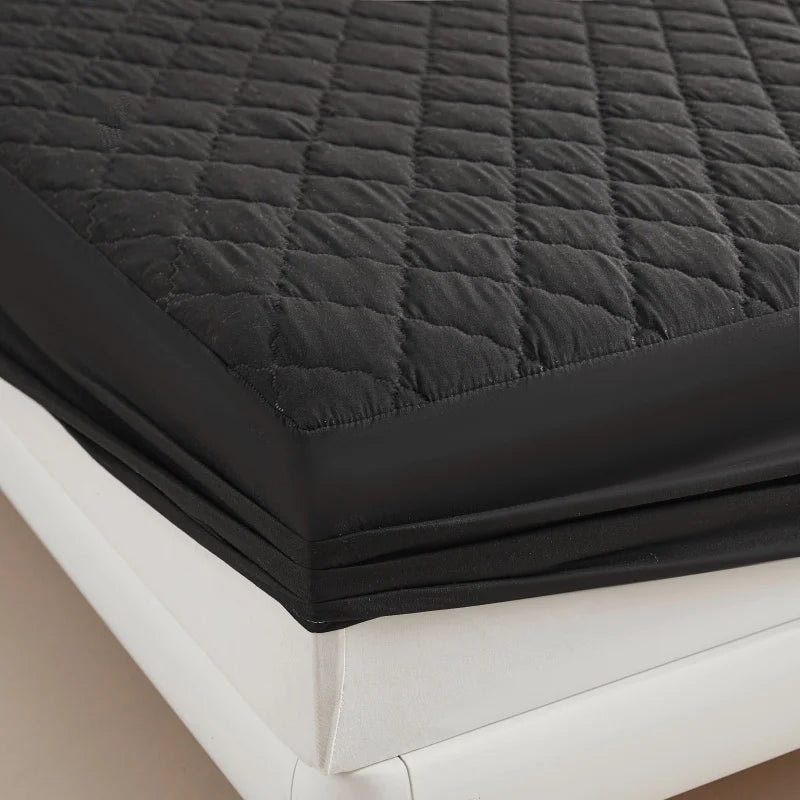Protector de Colchón Acolchado Grueso Impermeable, Cubre Colchón Ajustable Queen/King, Protector de Cama (Sin Funda de Almohada)