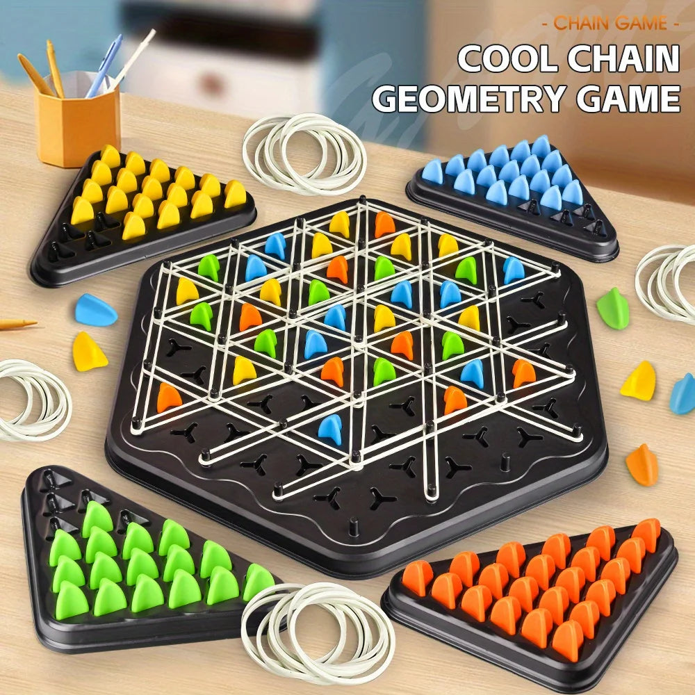 Juego de mesa triangular - Juego de banda de goma triangular para todas las edades Juego de viaje divertido familiar interactivo para padres e hijos