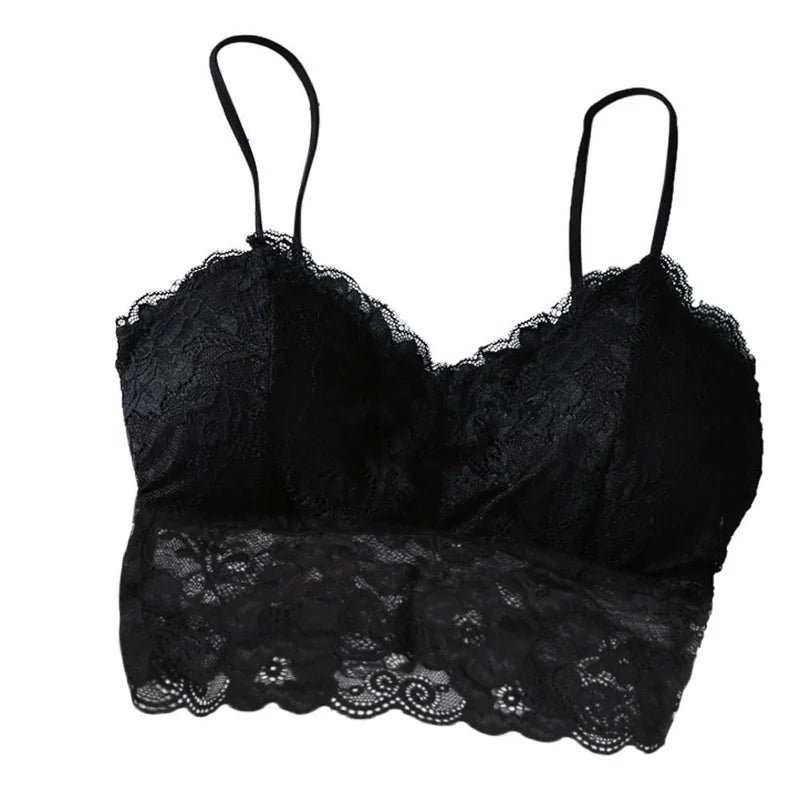 Top Sexy de encaje de verano para mujer, Tops sólidos sin mangas, Bralette sin relleno, sujetador, corpiño con cremallera en la espalda, camiseta sin mangas para discoteca, lencería de talla libre