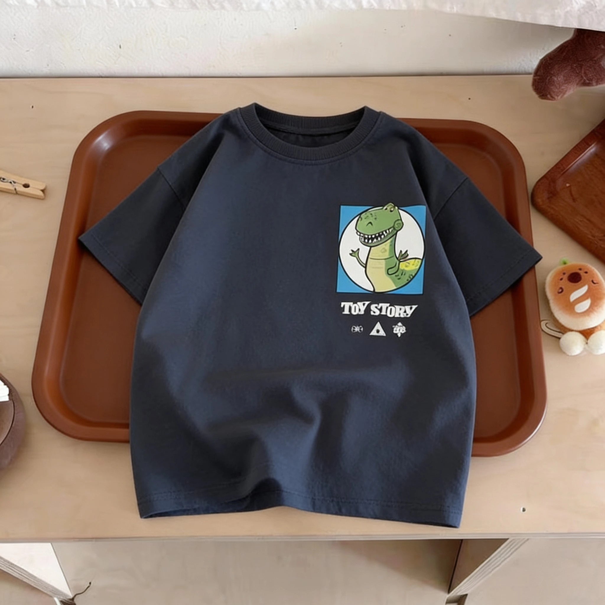 Ropa de verano con estampado de coches de dibujos animados para niños, camisetas de manga corta, ropa para niños, camiseta con cuello redondo, camisetas de disfraz para niños