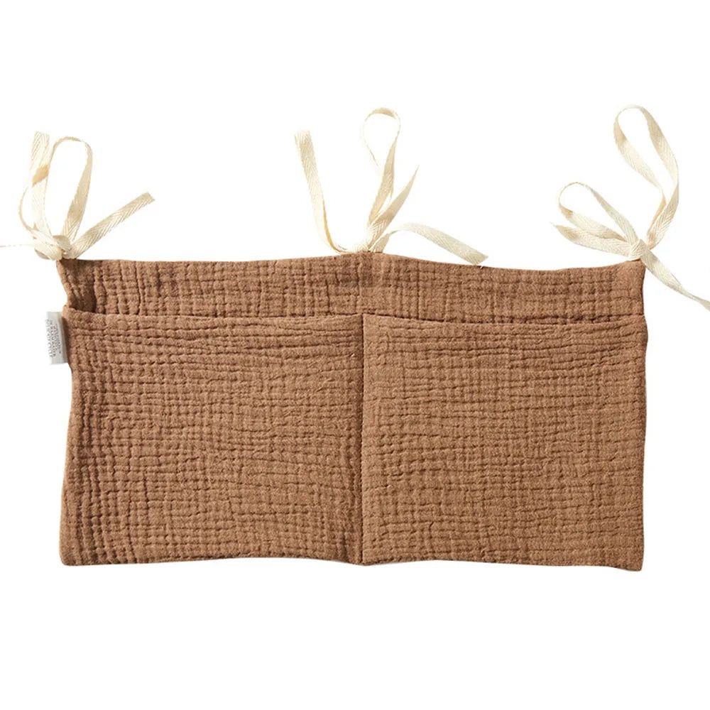 Organizador para cuna de bebé, bolsa de almacenamiento para cama Caddy, 2 bolsillos, colgante para cabecera de cama, organizador para pañales, juguetes y ropa