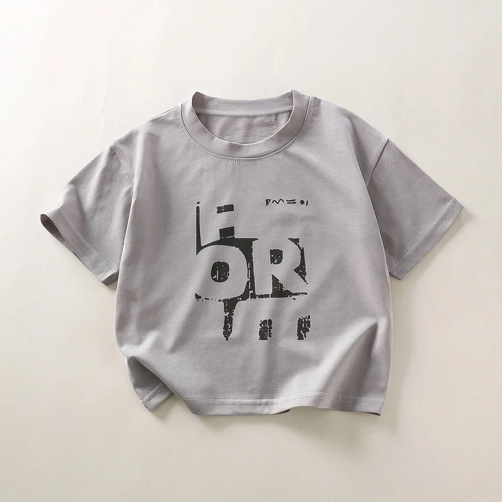 Camiseta de manga corta para niños, novedad de verano, para niños y niñas, versión coreana, camiseta suave, Top moderno