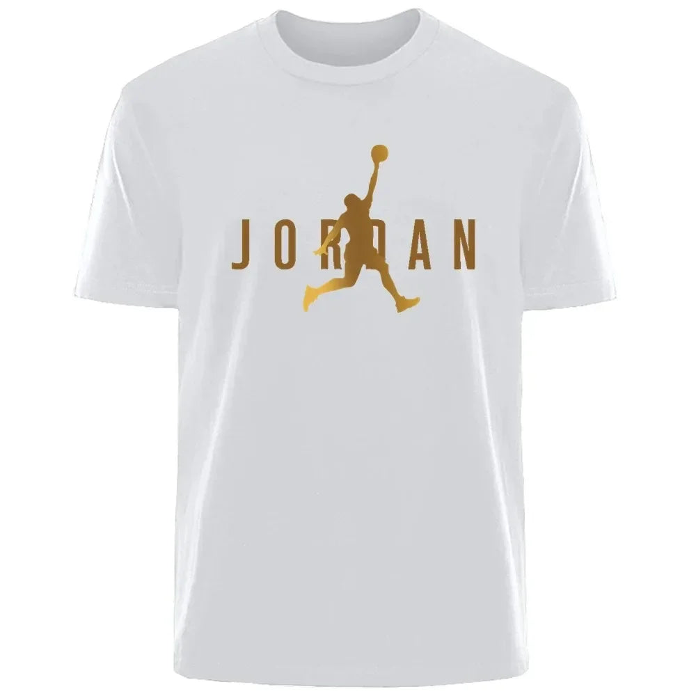 2025 nueva camiseta de manga corta de alta calidad para hombre, Camiseta deportiva estampada con absorción de sudor de algodón, camiseta informal de moda de manga corta para hombre