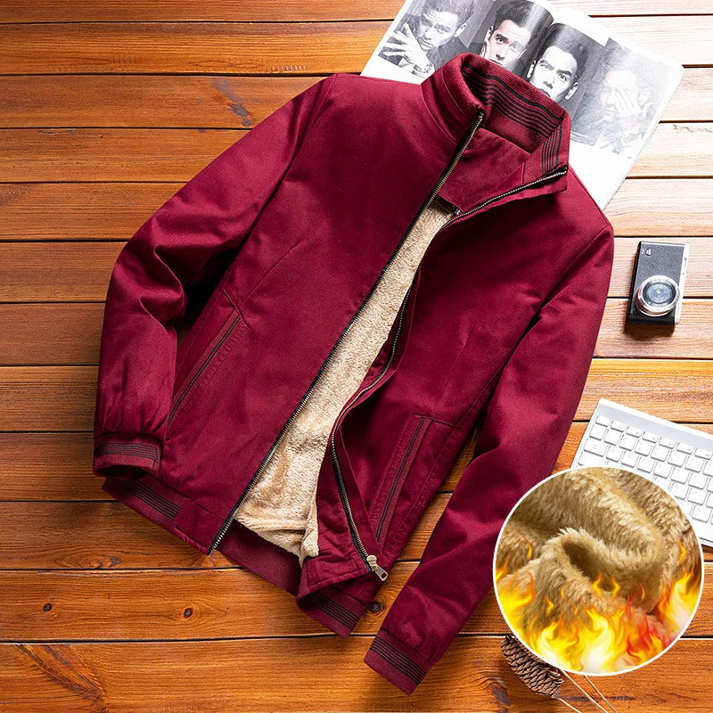 DIMUSI, cazadora de otoño para hombre, prendas de vestir informales para hombre, chaqueta cortavientos gruesa y cálida de lana, abrigos militares de béisbol para hombre, ropa