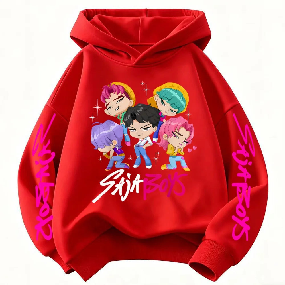 Gran Oferta 2026, Sudadera con Capucha KPop Devil Hunter para Niños y Niñas, Estampado Moderno, Deportiva, Cálida para Otoño/Invierno