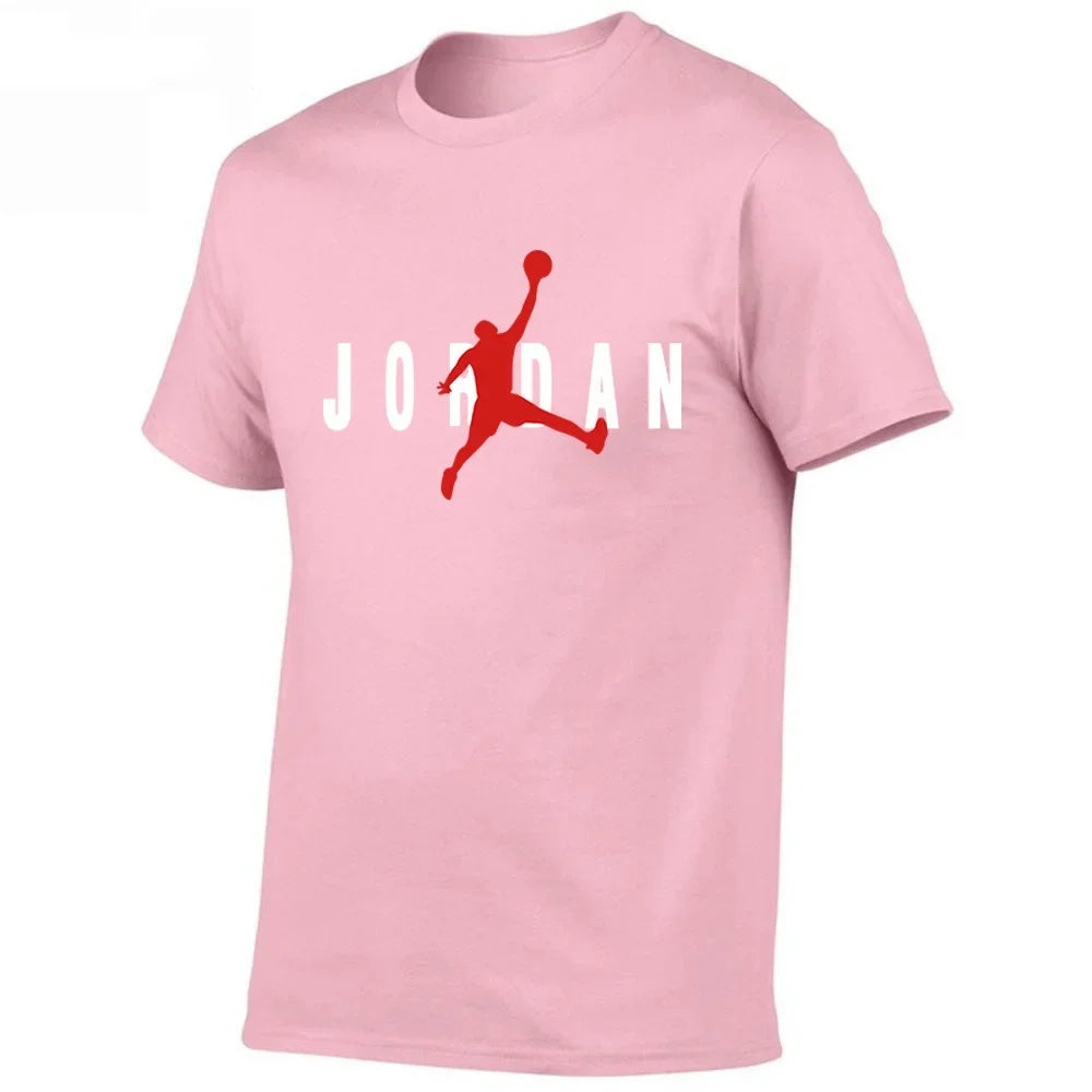 2025 nueva camiseta de manga corta de alta calidad para hombre, Camiseta deportiva estampada con absorción de sudor de algodón, camiseta informal de moda de manga corta para hombre