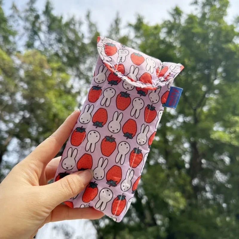 Bolsa de almacenamiento de gafas Kawaii Miffy, gafas de sol de conejo bonitas, bolsa protectora de gafas de sol de dibujos animados con atracción magnética, juguete de regalo