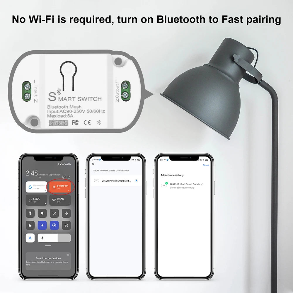 Módulo de interruptor Bluetooth/BLE, relé para lámpara de luz, encendido/apagado, Control remoto inalámbrico de 2,4G, temporizador de vida inteligente Tuya, automatización del hogar DIY