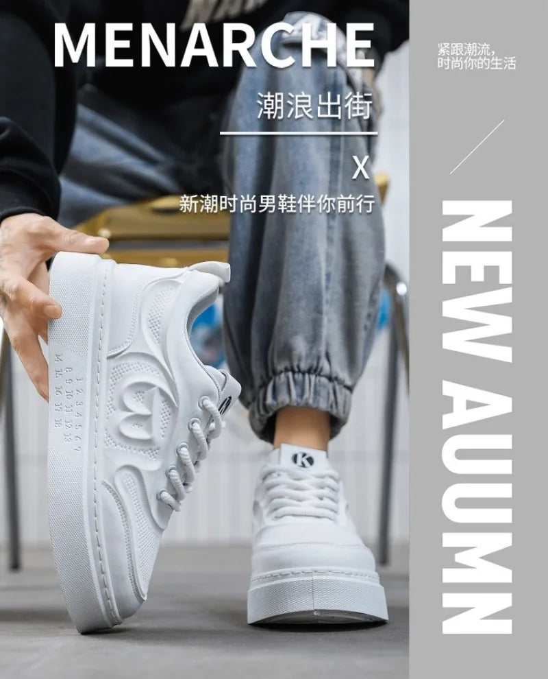 Tenis Para Hombre 2025, zapatos deportivos informales Para Hombre, tendencia Primavera Verano, zapatos planos bajos de cuero, calzado para caminar para Hombre, versátil Plus