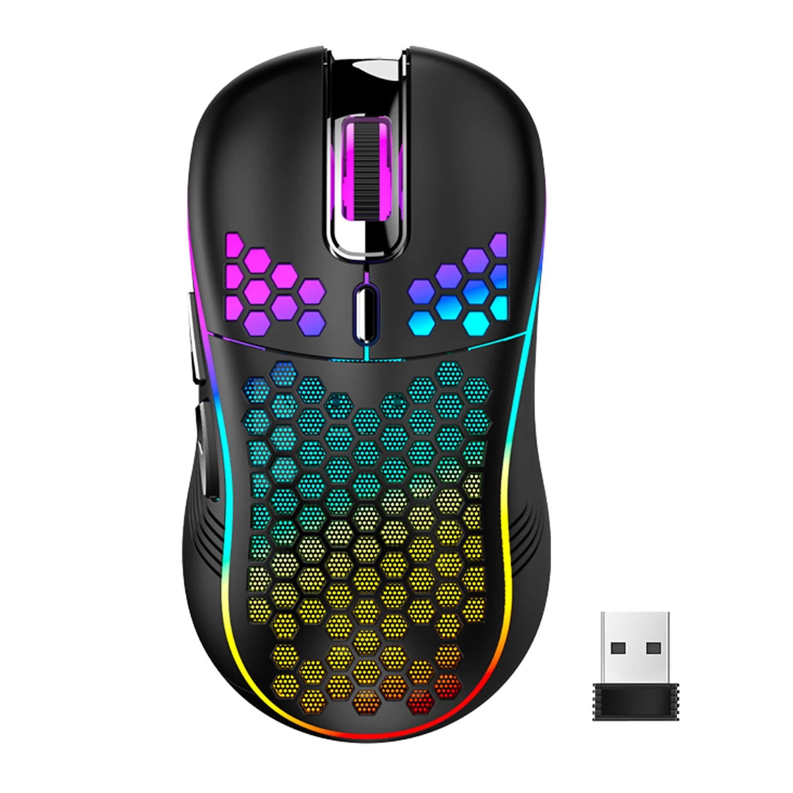 Mouse Gamer con Cable Honeycomb, Retroiluminación RGB, 7200 DPI Ajustables, Ergonómico, USB, para PC con Windows y Gamers de Laptop
