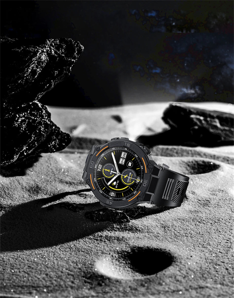 Reloj inteligente militar resistente al aire libre para hombres, GPS, deportes, Fitness, resistente al agua, llamada Bluetooth con luces LED, reloj inteligente