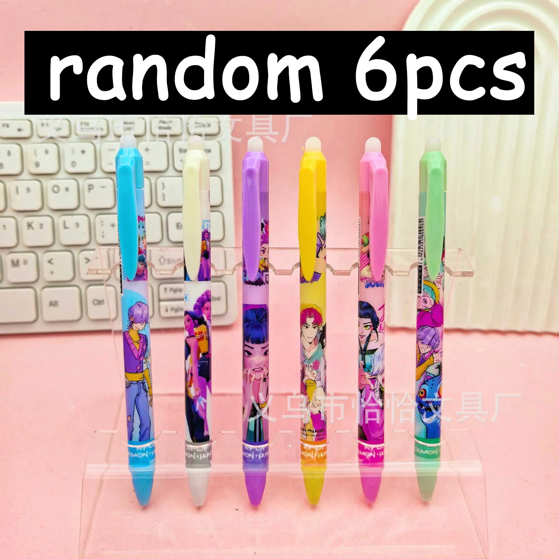 Bolígrafos Borrables Kpop Demon Hunter, Bolígrafos de Gel Kawaii Rumi Mira Zoey para Niños, Estudiantes, Material Escolar, Oficina, Escritura, Regalo de Cumpleaños