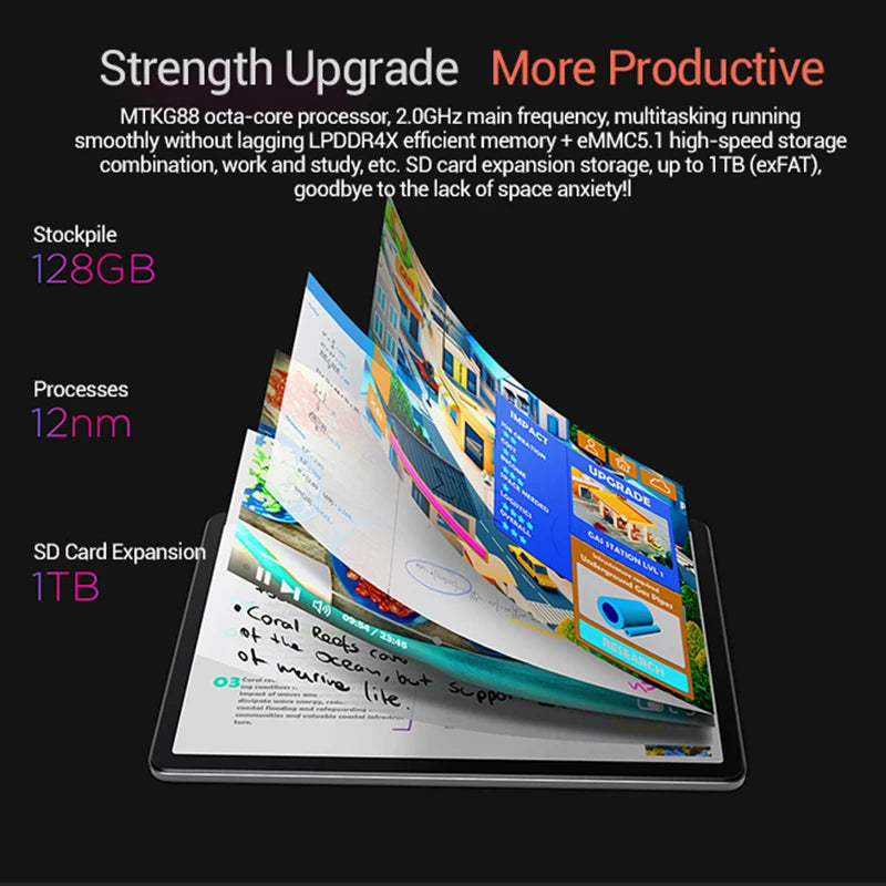 Tablet Lenovo Tab K10 M11 8GB 128GB WIFI LTE MTK Helio G88 ROM Global Android 13, Pantalla de 11'' 90Hz, GPS, Batería de 7040mAh