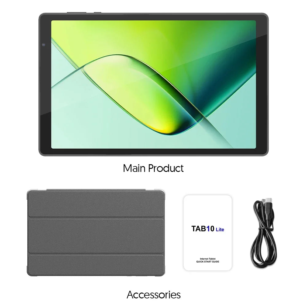 Tablet Android 14 de 10 pulgadas, procesador de cuatro núcleos, 4 (2+2) GB de RAM + 32 GB de ROM, memoria ampliable de 1 TB, batería de gran capacidad de 6000 mAh