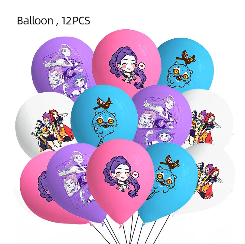 Kpop Demon Hunters niñas Huntrix Saja niños decoración de fiesta de cumpleaños para accesorios joyería Rumi Zoey Jinu Mira Fans HUNTERS regalos