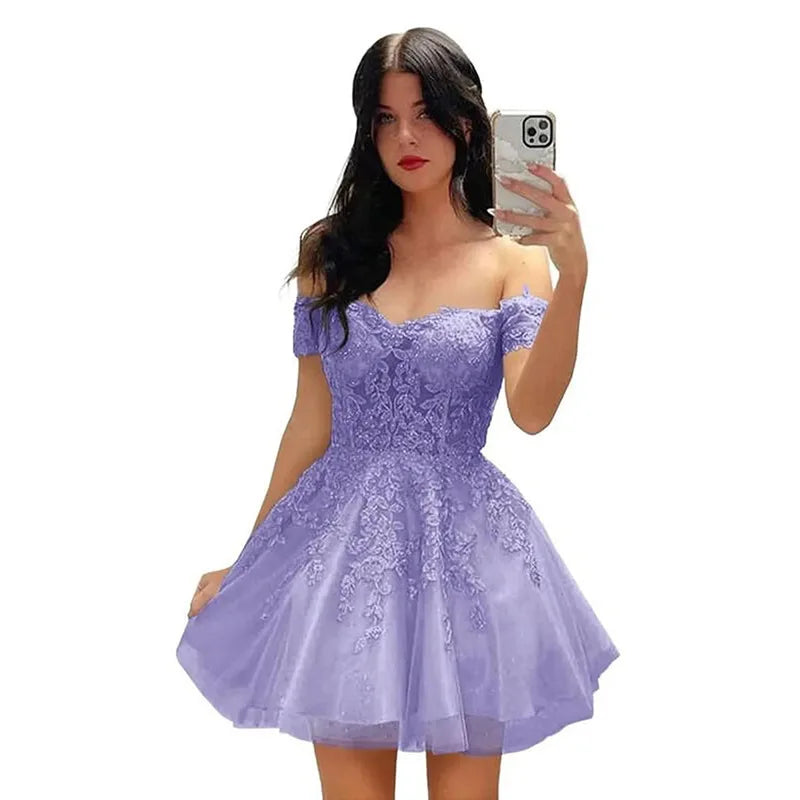 Vestido de Fiesta Corto para Mujer, Elegante, 2025, Encaje Negro, Ajustado, Vestido de Noche, Talla Grande, Quinceañera