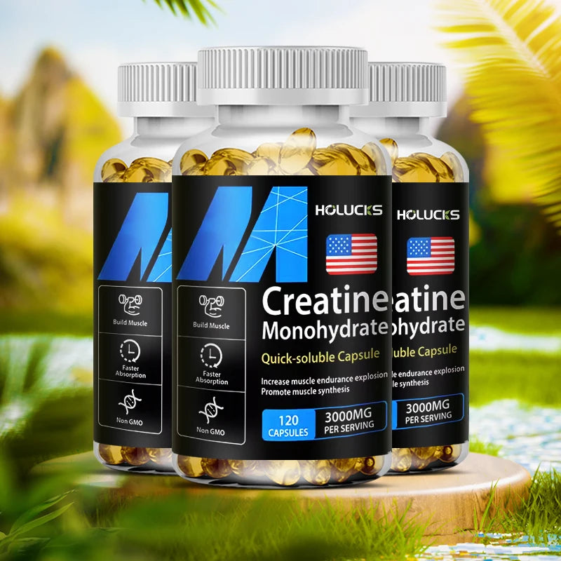¡Compre 2 y obtenga 2 gratis! Monohidrato de creatina Cápsulas de 3000 mg, apoya los músculos magros y el rendimiento, la pérdida de grasa y la aptitud total, vegano