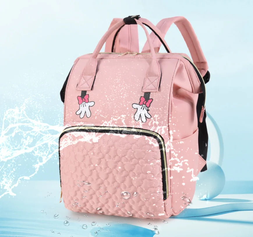 Mochila multifuncional con nombre bordado para madre e hijo, bolso portátil de gran capacidad para viaje al aire libre con múltiples compartimentos